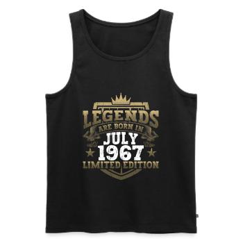 Légende Juillet 1967 55ème Anniversaire Cadeau Hommes - Débardeur bio Premium Homme - noir - Devant - Michal (187cm)