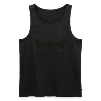 cat face - Men's Premium Organic Tank Top - black - Front - AI Model Male 178 light (178cm)
