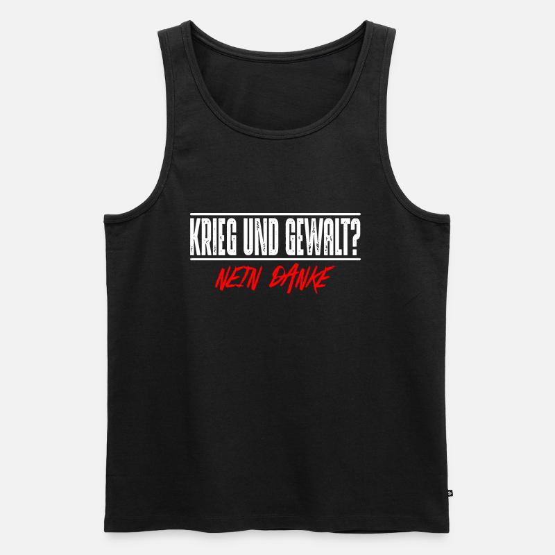 Krieg und Gewalt - Männer Premium Bio Tank Top - Schwarz