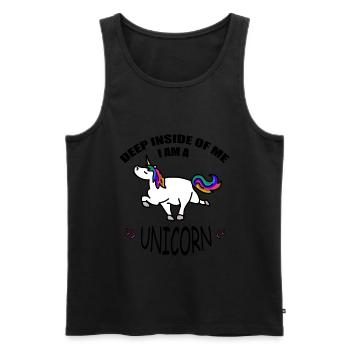unicorn - Männer Premium Bio Tank Top - Schwarz - Vorne - Michal (187cm)
