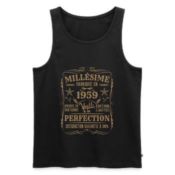Millésime Fabriqué En 1959 Vieilli à La Perfection - Débardeur bio Premium Homme - noir - Devant - Michal (187cm)