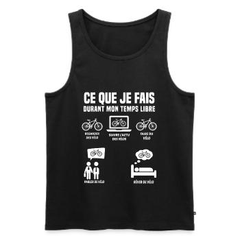 Ce Que Je Fais Pendant Mon Temps Libre Vélo - Débardeur bio Premium Homme - noir - Devant - Michal (187cm)
