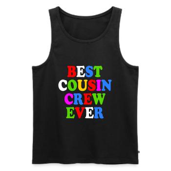 Best cousin crew ever - Débardeur bio Premium Homme - noir - Devant - Michal (187cm)