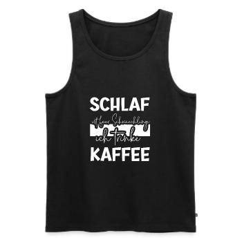 Schlaf ist für Schwächlinge, ich trinke Kaffee - Männer Premium Bio Tank Top - Schwarz - Vorne - AI Model Male 178 light (178cm)