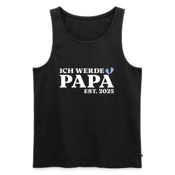 Ich werde Papa 2025 Schwangerschaft verkünden - Männer Premium Bio Tank Top - Schwarz - Vorne - Michal (187cm)