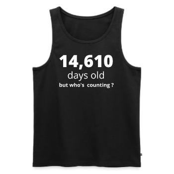40. Geburtstag - Männer Premium Bio Tank Top - Schwarz - Vorne - AI Model Male 178 light (178cm)