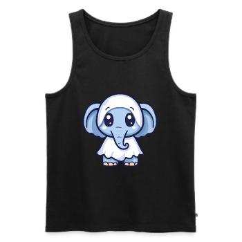 Mammut Halloween Lustig Geist - Männer Premium Bio Tank Top - Schwarz - Vorne - Michal (187cm)