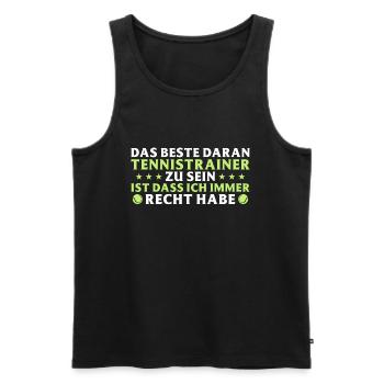 Tennis Trainer hat immer recht Tennistrainer - Männer Premium Bio Tank Top - Schwarz - Vorne - AI Model Male 178 light (178cm)