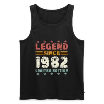 Legend 1982 Vintage Vintage Birthday Gift - Men's Premium Organic Tank Top - black - Front - Michal (187cm)