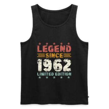 Légende 1962 Vintage Vintage Cadeau d’Anniversaire - Débardeur bio Premium Homme - noir - Devant - Michal (187cm)