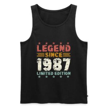 Légende 1987 Vintage Vintage Cadeau d’Anniversaire - Débardeur bio Premium Homme - noir - Devant - Michal (187cm)