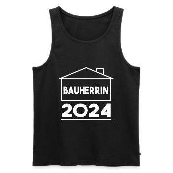 Bauherrin 2024 Outfit - Männer Premium Bio Tank Top - Schwarz - Vorne - Michal (187cm)