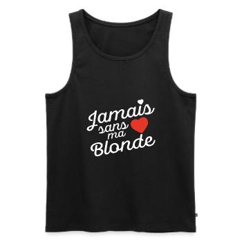 Never without my blonde Valentine's Day - Men's Premium Organic Tank Top - black - Front - AI Model Male 178 light (178cm)