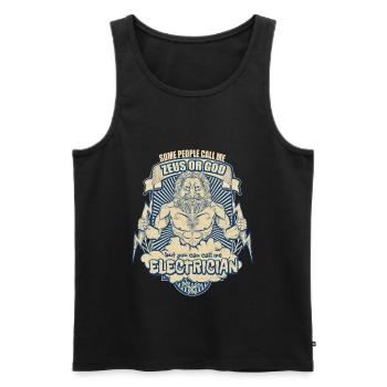 electrician - Men's Premium Organic Tank Top - black - Front - Michal (187cm)