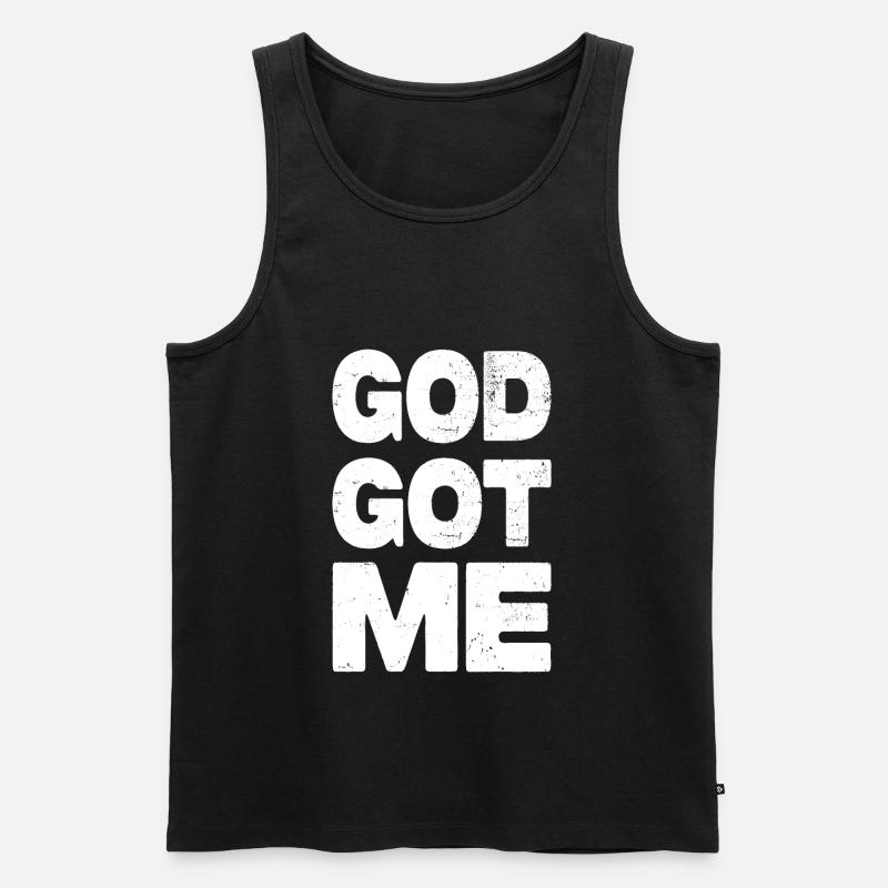 God Got Me - Männer Premium Bio Tank Top - Schwarz