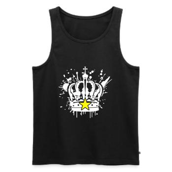Krone Royal Symbol - Männer Premium Bio Tank Top - Schwarz - Vorne - AI Model Male 178 light (178cm)