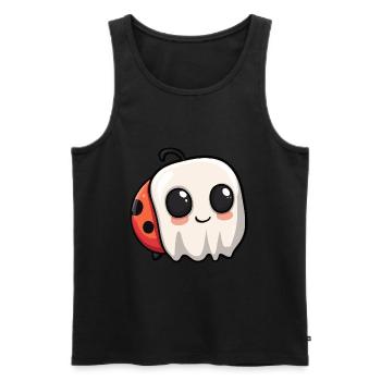 Ladybug Halloween Funny Ghost - Men's Premium Organic Tank Top - black - Front - AI Model Male 178 light (178cm)