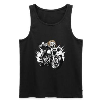 Moto Lion - Débardeur bio Premium Homme - noir - Devant - Michal (187cm)