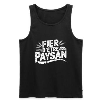 Paysan et fier - Débardeur bio Premium Homme - noir - Devant - Michal (187cm)
