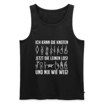 Ich kann die Seemannsknoten - Nix wie weg! - Männer Premium Bio Tank Top - Schwarz - Vorne - Michal (187cm)