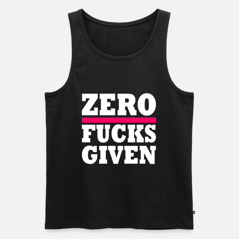 Zero fucks given - Männer Premium Bio Tank Top - Schwarz