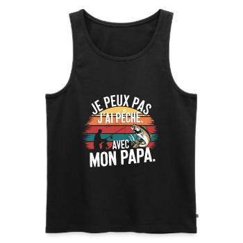 I can't I fished with my daddy - Men's Premium Organic Tank Top - black - Front - Michal (187cm)