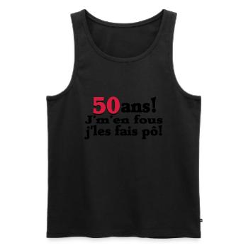 50 ans / anniversaire 50 ans / t-shirt 50 ans - Débardeur bio Premium Homme - noir - Devant - AI Model Male 178 light (178cm)