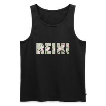 reiki schriftzug e 89 - Männer Premium Bio Tank Top - Schwarz - Vorne - AI Model Male 178 light (178cm)