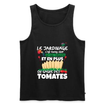 Jardinier Cadeau Drôles Tomates Jardinage Humour - Débardeur bio Premium Homme - noir - Devant - Michal (187cm)