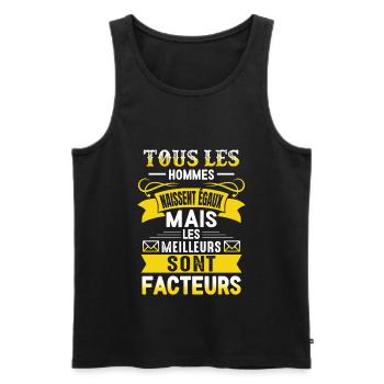 Les meilleurs hommes sont facteurs, facteur - Débardeur bio Premium Homme - noir - Devant - Michal (187cm)