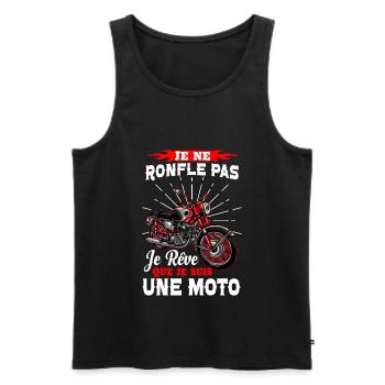 Je rêve que je suis une moto - humour motard - Débardeur bio Premium Homme - noir - Devant - Michal (187cm)