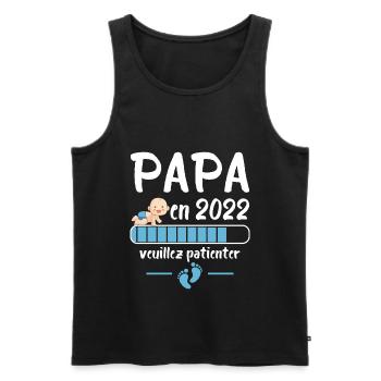 Futur papa 2022 idée cadeau nouvelle naissance - Débardeur bio Premium Homme - noir - Devant - Michal (187cm)