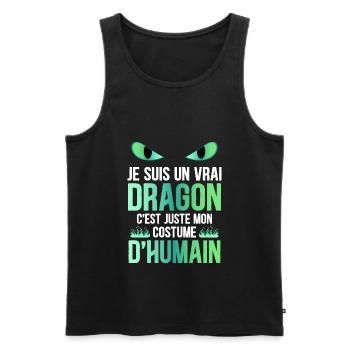 Dragon Costume Garçon Fille Cadeau Humour - Débardeur bio Premium Homme - noir - Devant - Michal (187cm)