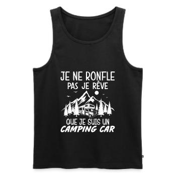 Je Rêve Que Je Suis Un Camping Car Humour Campeur - Débardeur bio Premium Homme - noir - Devant - Michal (187cm)