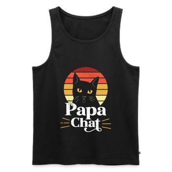 Vater LiebesVater Katze - Männer Premium Bio Tank Top - Schwarz - Vorne - Michal (187cm)