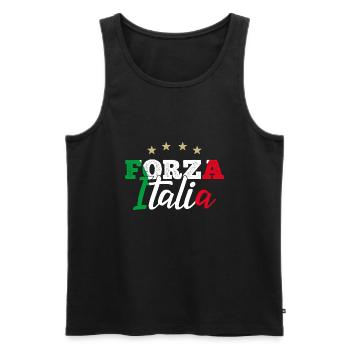 Forza Italia Cadeau Supporter Italiens Football - Débardeur bio Premium Homme - noir - Devant - AI Model Male 178 light (178cm)