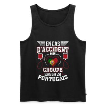Portugais Groupe Sanguin Cadeau Portugal Football - Débardeur bio Premium Homme - noir - Devant - Michal (187cm)