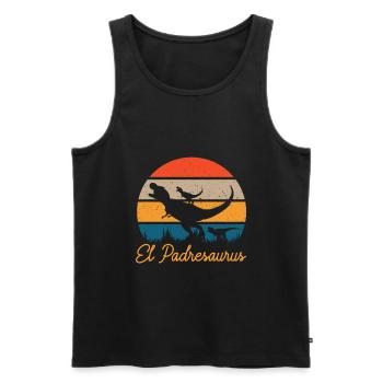 El Padresaurus Gift Papa Spanish Humor - Men's Premium Organic Tank Top - black - Front - AI Model Male 178 light (178cm)