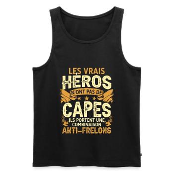 Exterminateur De Frelons Cadeau Humour - Débardeur bio Premium Homme - noir - Devant - Michal (187cm)