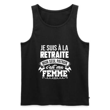 Cadeau Départ Retraite Homme Humour Papy Retraité - Débardeur bio Premium Homme - noir - Devant - Michal (187cm)