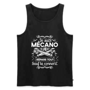 Mécanicien Cadeau Garage Mécanique Humour - Débardeur bio Premium Homme - noir - Devant - Michal (187cm)