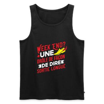 Sortie Longue Humour Marathon Idée Cadeau Marathon - Débardeur bio Premium Homme - noir - Devant - Michal (187cm)