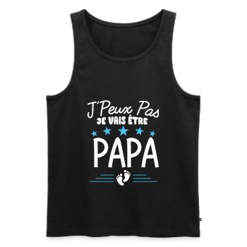 J'Peux Pas Je Vais Être Papa Cadeau Futur Père - Débardeur bio Premium Homme - noir - Devant - Michal (187cm)