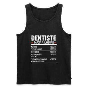 Dentiste Idée Cadeau Humour - Débardeur bio Premium Homme - noir - Devant - Michal (187cm)