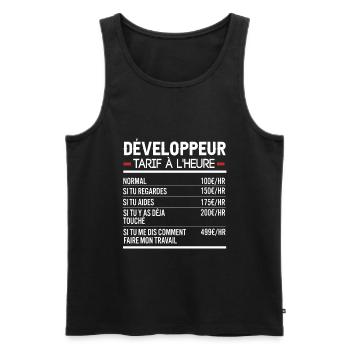 Développeur Idée Cadeau Humour Web - Débardeur bio Premium Homme - noir - Devant - Michal (187cm)