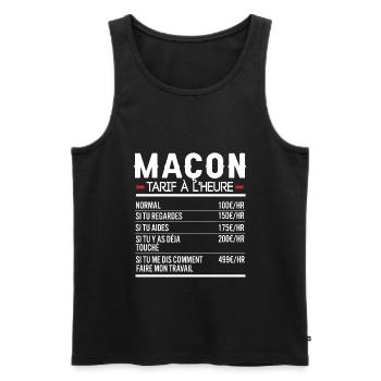 Maçon Idée Cadeau Humour - Débardeur bio Premium Homme - noir - Devant - Michal (187cm)