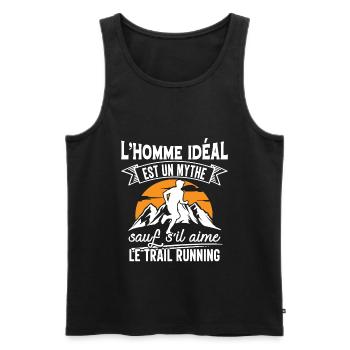 Trail Running L'Homme Idéal Cadeau Humour Runner - Débardeur bio Premium Homme - noir - Devant - Michal (187cm)