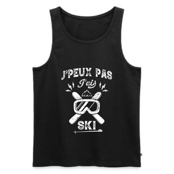 J'Peux Pas J'ai Ski Cadeau Pour Skieur Humour - Débardeur bio Premium Homme - noir - Devant - Michal (187cm)
