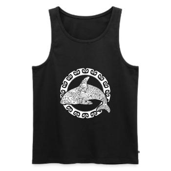 Shark Symbol Maori Pattern New Zealand - Men's Premium Organic Tank Top - black - Front - AI Model Male 178 light (178cm)