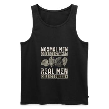Fossils - Men's Premium Organic Tank Top - black - Front - AI Model Male 178 light (178cm)